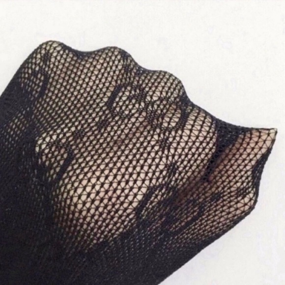 Gucci Interlocking GG Mesh Sheer Black Patterned Tights NWOB size S - Picture 2 of 3